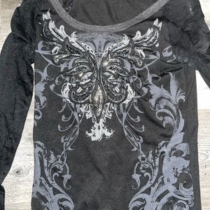 Miss me black top long sleeve